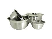 Prime Pacific Stainless Steel Euro Style German Deep Mixing Bowl Set of 4