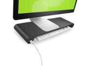 Smart Monitor Stand with Six USB Ports Hub and Keyboard Storage Space BLACK