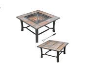 Axxonn 2 in 1 Malaga Square Tile Top Fire Pit Coffee Table