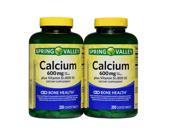 Spring Valley Calcium Supplement 600 mg with Vitamin D 250 ct Twinpack