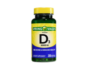 Spring Valley Vitamin D3 Supplement Softgels 5000 IU 250 count