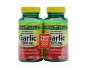 Spring Valley Odor Controlled Garlic Herbal Supplement Softgels 100 count 2 pack