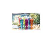 24 oz. Multicolor Double Wall Hammered Sipper Tumblers Set of 6
