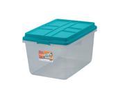 Hefty 72 Qt Hi Rise Clear Latch Box Teal Sachet Lid and Handles