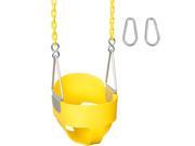 Swing Set Stuff Highback Full Bucket Swing Seat With 8.5 Ft Coated Chains Yellow SSS Logo Sticker