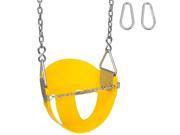 Swing Set Stuff Highback 1 2 Bucket Swing Seat With Chains and Hooks Yellow SSS Logo Sticker