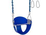 Swing Set Stuff Highback 1 2 Bucket Swing Seat With 8.5 Ft Coated Chain Blue SSS Logo Sticker