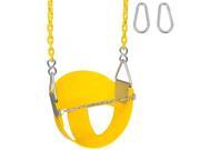 Swing Set Stuff Highback 1 2 Bucket Swing Seat With 8.5 Ft Coated Chain Yellow SSS Logo Sticker