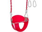 Swing Set Stuff Highback 1 2 Bucket Swing Seat With 8.5 Ft Coated Chain Red SSS Logo Sticker