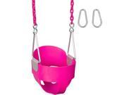 Swing Set Stuff Highback Full Bucket Swing Seat With 8.5 Ft Coated Chain Pink SSS Logo Sticker
