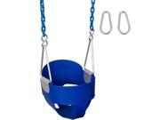 Swing Set Stuff Highback Full Bucket Swing Seat With 8.5 Ft Coated Chain Blue SSS Logo Sticker