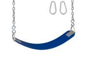 Swing Set Stuff Polymer Belt Swing Seat With Chains and Hooks Blue SSS Logo Sticker