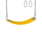 Swing Set Stuff Commercial Rubber Belt Seat With 5.5 Ft Chains and Hooks Yellow SSS Logo Sticker