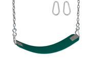 Swing Set Stuff Polymer Belt Swing Seat With Chains and Hooks Green SSS Logo Sticker