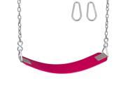 Swing Set Stuff Polymer Belt Swing Seat With Chains and Hooks Pink SSS Logo Sticker