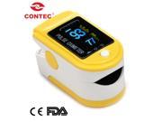 CONTEC New CMS50D Yellow fingertip Pulse Oximeter Blood Oxygen monitor OLED display Spo2 PR FDA CE pass