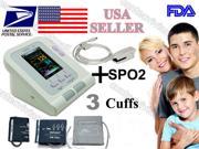 US Seller CONTEC08A automatic Digital color Blood Pressure Monitor NIBP 3 cuffs Adult SpO2 Probe CE FDA free PC software