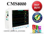 USA!!CMS8000 portable vital signs ICU CCU patient monitor 6 parameter ECG NIBP SPO2 PR RESP TEMP 12.1 color LCD FDA cleared ship from illinois