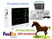 USA!!CMS8000 VET veterinary patient monitor vital signs ICU machine 6 parameter wtih ECG NIBP SPO2 PR RESP TEMP 12.1 COLOR LCD Ship from illinois