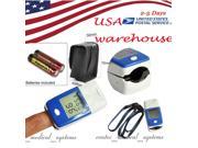 CMS50B fingertip finger Pulse Oximeter blood oxygen saturation monitor SpO2 PR LCD display USA ship from illinois lanyard case battery FDA approved CONTEC