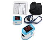 CONTEC CMS50DL finger Pulse Oximeter fingertip Blood Oxygen SpO2 Pulse rate monitor Sky Blue color with carry case lanyard FDA CE