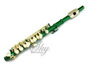 Sky Band Approved Green Laquer with Gold Keys Piccolo Key of C with Hard Case Cloth Cleaning Rod Joint Greasae and Screw Driver Guarantee Top Quality Sound