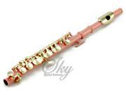 Sky Band Approved Velvet Pink Laquer with Gold Keys Piccolo Key of C with Hard Case Cloth Cleaning Rod Joint Greasae and Screw Driver Guarantee Top Quality