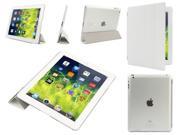 Magnetic Ultra Thin Smart Cover Back Case For Apple Ipad 3 Sleep Wake Up White Color Free gifts US ship