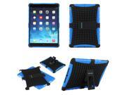 Hybrid Rubberized Dual Layer With Stand Hard Cover Case For Apple iPad Air iPad 5 5th Gen Screen Protector Stylus Pen Cleaning Cloth Multi colors Blue