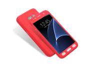 For Samsung Galaxy S7 Hybrid 360° Full Body Protection Acrylic Hard Case Skin Tempered Glass