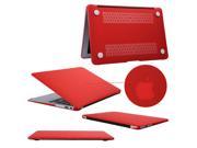 Hard PC Case Crystal Surface Protective Shell Flannel Sleeve for Apple 13 inch MacBook Air [A1466] [A1369] Red PT9103