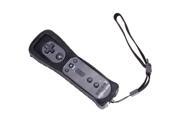 2 in 1 Remote Controller with Built in Motion Plus and Silicone Case for Nintendo Wii Black
