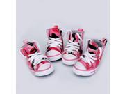 Pet Dog Canvas Sport Shoes Boots Lace up Sneakers Pink Camo 3