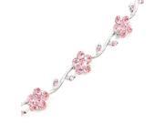 Glamorousky High Quality Pink Flower Bracelet with Pink Swarovski Element Crystals Length 17cm About 6.7 inch