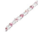 Glamorousky High Quality Glistening Bracelet with Pink Swarovski Element Crystals Length 20cm About 7.9 inch