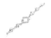 Glamorousky High Quality Fancy Rhombus Bracelet with Silver Swarovski Element Crystals and CZ Beads Length 21.5cm About 8.5 inch