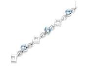 Glamorousky High Quality Crystal Ball Diamond Bracelet with Blue Swarovski Element Crystals Length 21cm About 8.3 inch