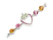 Glamorousky High Quality Strawberry Bracelet with CZ and Multi colour Swarovski Element Crystals Length 22cm About 8.7 inch
