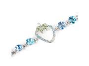 Glamorousky High Quality Strawberry Bracelet with Blue CZ and Multi colour Swarovski Element Crystals Length 22cm About 8.7 inch