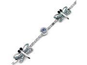 Glamorousky High Quality Elegant Dragonfly Bracelet with Blue Swarovski Element Crystal Length 22cm About 8.7 inch
