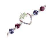 Glamorousky High Quality Strawberry Bracelet with Purple CZ and Multi colour Swarovski Element Crystals Length 22cm About 8.7 inch
