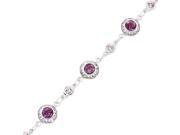Glamorousky High Quality Trendy Bracelet with Purple Swarovski Element Crystals Length 16cm About 6.3 inch