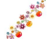 Glamorousky High Quality Purple and Yellow Flower Bracelet with Swarovski Element Crystals and Red Apple Charms Length 21cm About 8.3 inch