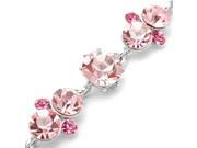 Glamorousky High Quality Trendy Bracelet with Pink Swarovski Element Crystals and CZ Bead Length 21.5cm About 8.5 inch