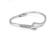 Glamorousky High Quality Enchanting Bangle with Silver Swarovski Element Crystal Length 17cm About 6.7 inch