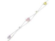 Glamorousky High Quality Petit Butterfly in Net Bracelet with Multi Color Swarovski Element Crystals Length 17.5cm About 6.9 inch