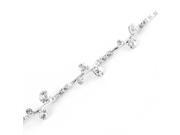 Glamorousky High Quality Gracious Bracelet with Silver Swarovski Element Crystals Length 17cm About 6.7 inch