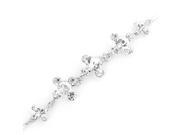 Glamorousky High Quality Glistening Bracelet with Silver Swarovski Element Crystals and CZ Beads Length 17cm About 6.7 inch