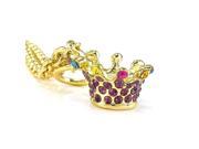 Glamorousky High Quality Crown Bracelet with Multi color Swarovski Element Crystals Length 30cm About 11.8 inch