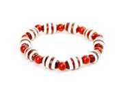CrystalArk High Quality Lucky Dzi Bead Bracelet 8x12mm 3 Lines Beads
